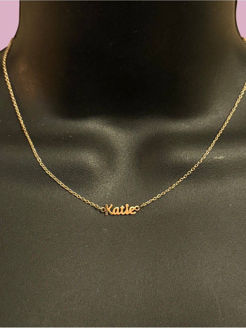 MDB dainty gold tone Katie name necklace